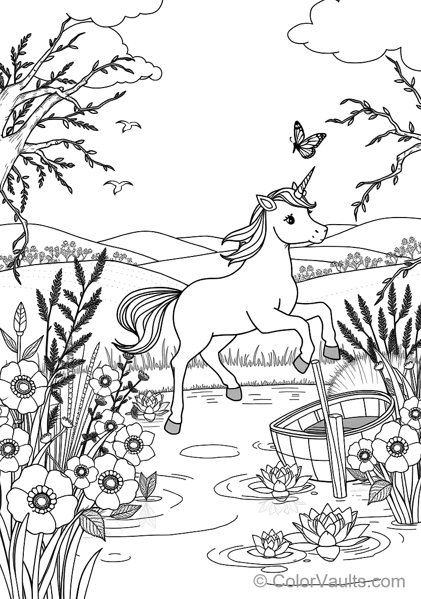 Playful Unicorn Foal Prancing Through Rainbow (Scene 27)