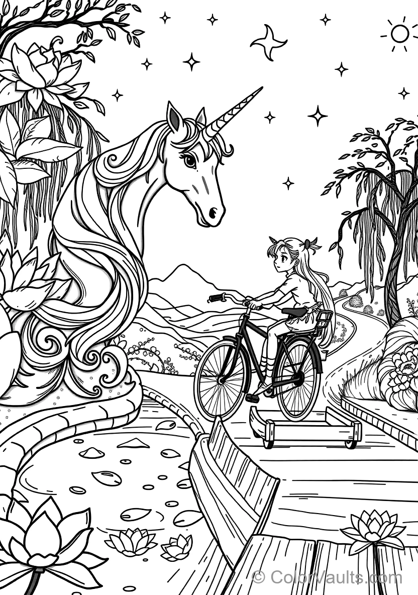 Majestic Unicorn mit Spiraled Horn und Flowing Mane (Scene 7)