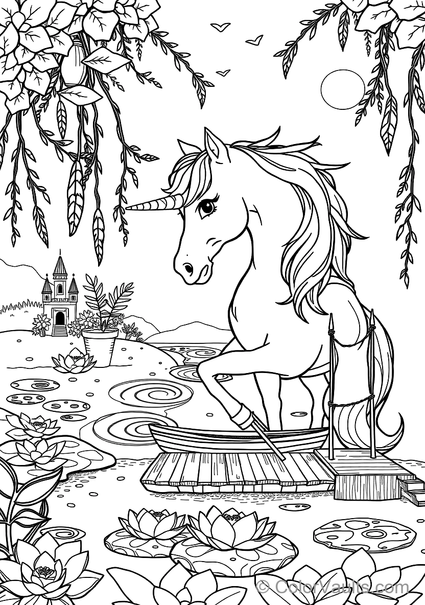 Majestic Unicorn mit Spiraled Horn und Flowing Mane (Scene 9)