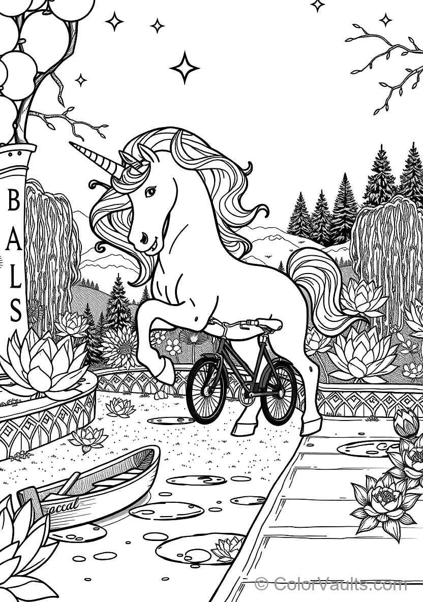 Majestic Unicorn mit Spiraled Horn und Flowing Mane (Scene 11)