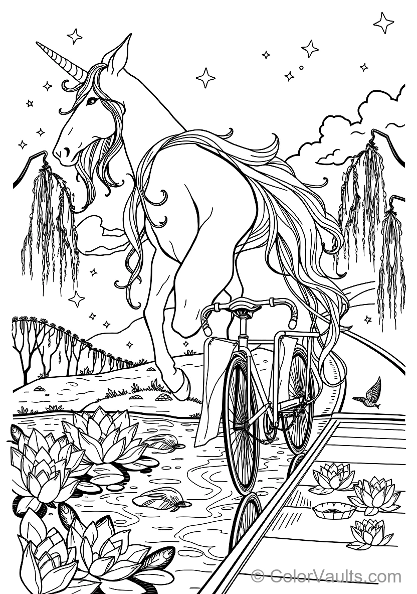 Majestic Unicorn mit Spiraled Horn und Flowing Mane (Scene 13)