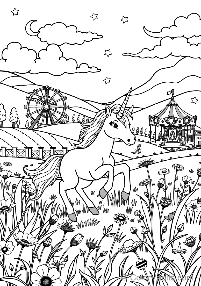 Playful Unicorn Foal Prancing Through Rainbow (Scene 33)