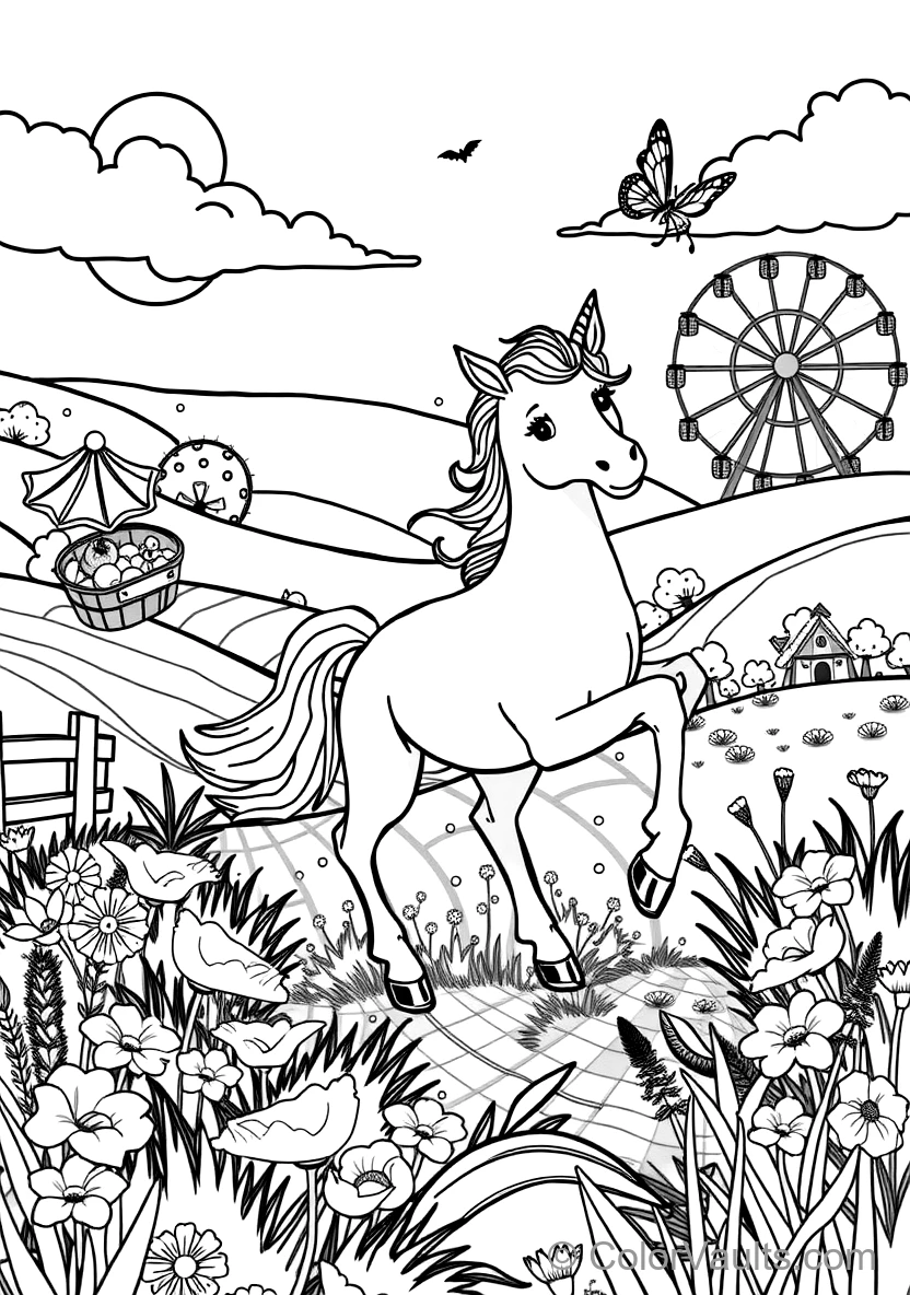 Playful Unicorn Foal Prancing Through Rainbow (Scene 35)