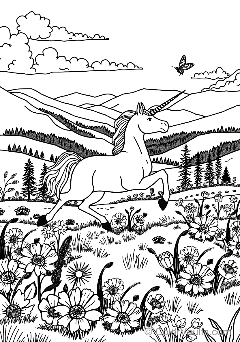 Playful Unicorn Foal Prancing Through Rainbow (Scene 37)