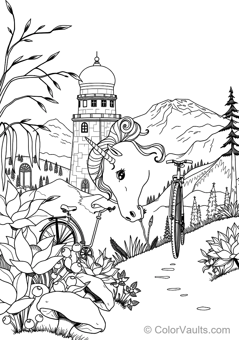 Majestic Unicorn with Spiraled Horn and Flowing Mane (Scene 29)