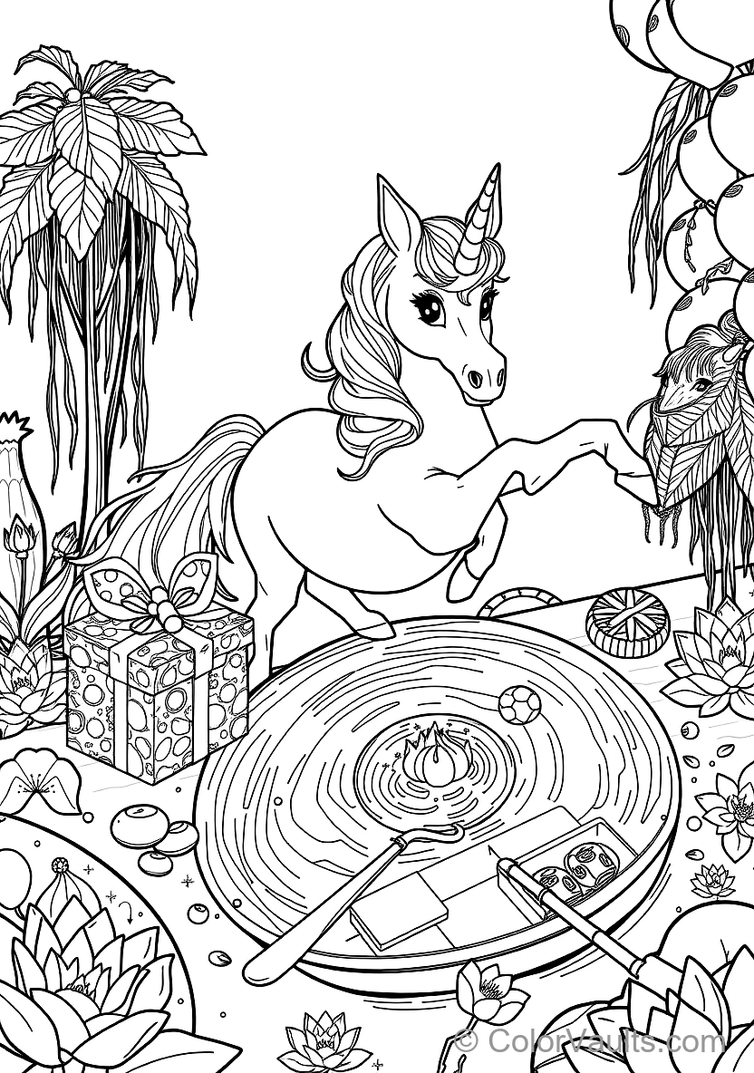 Majestic Unicorn with Spiraled Horn and Flowing Mane (Scene 33)
