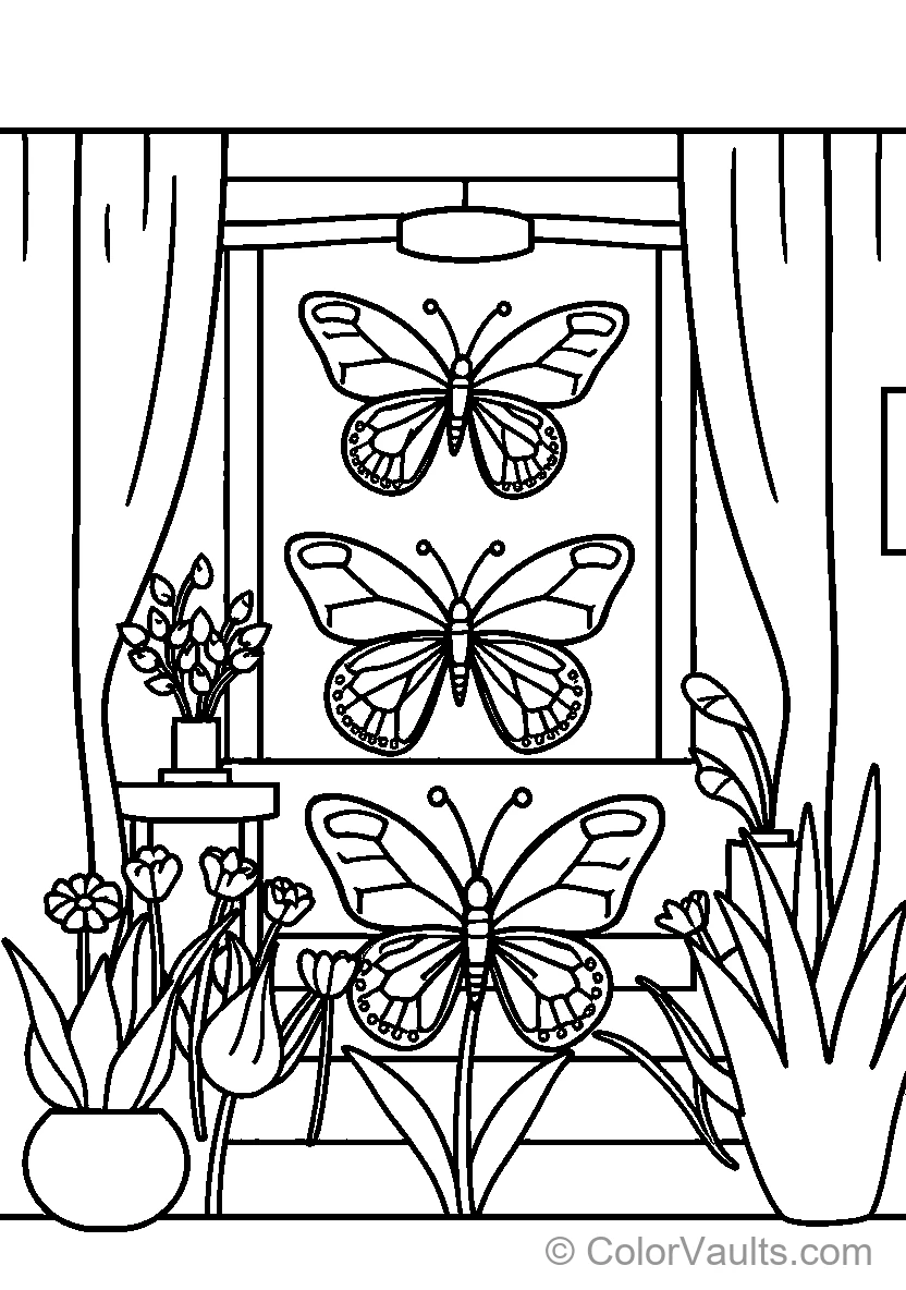 Butterflies By The Window