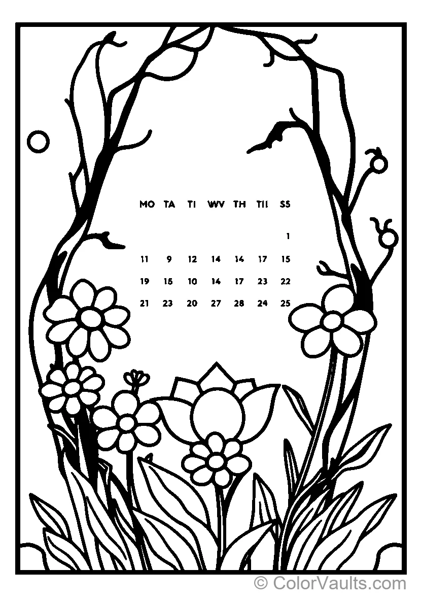 Floral Pattern Calendrier