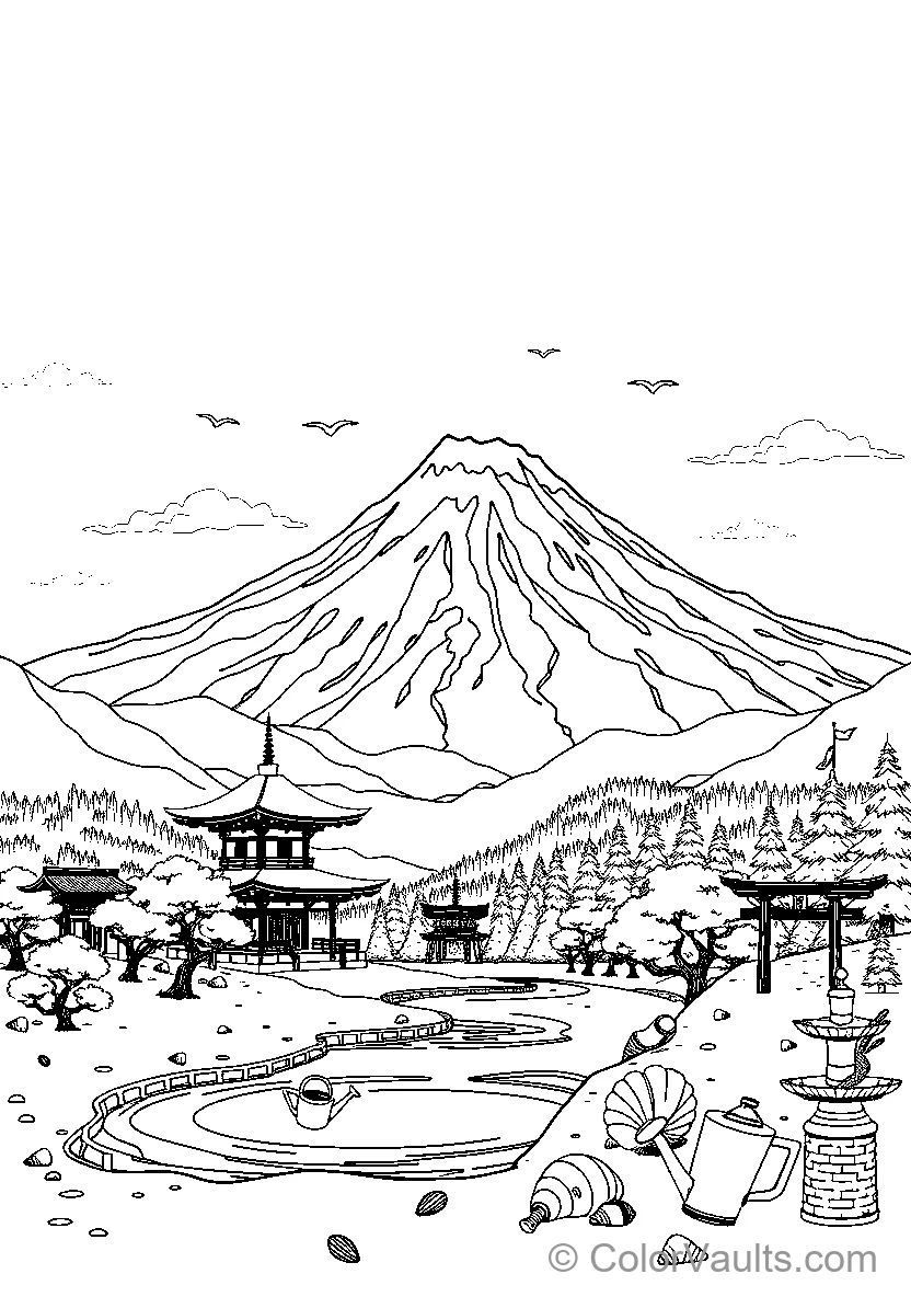 Mountain Temple Scene