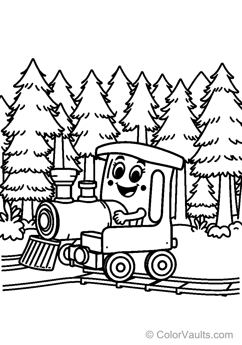 Smiling Cartoon Train Engine