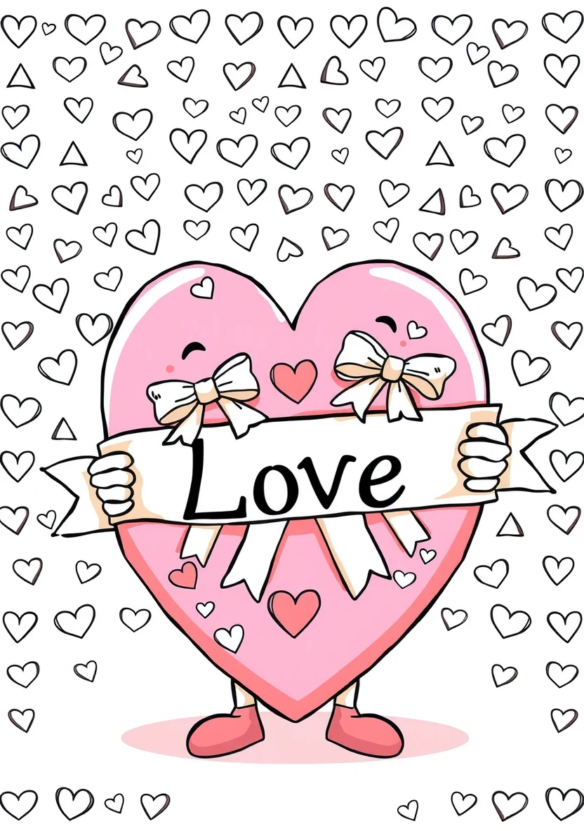 A Loving Valentine Theme of a Large Hear