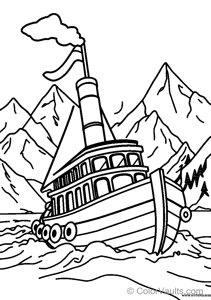 A Sinking Ship In Rocky Waters