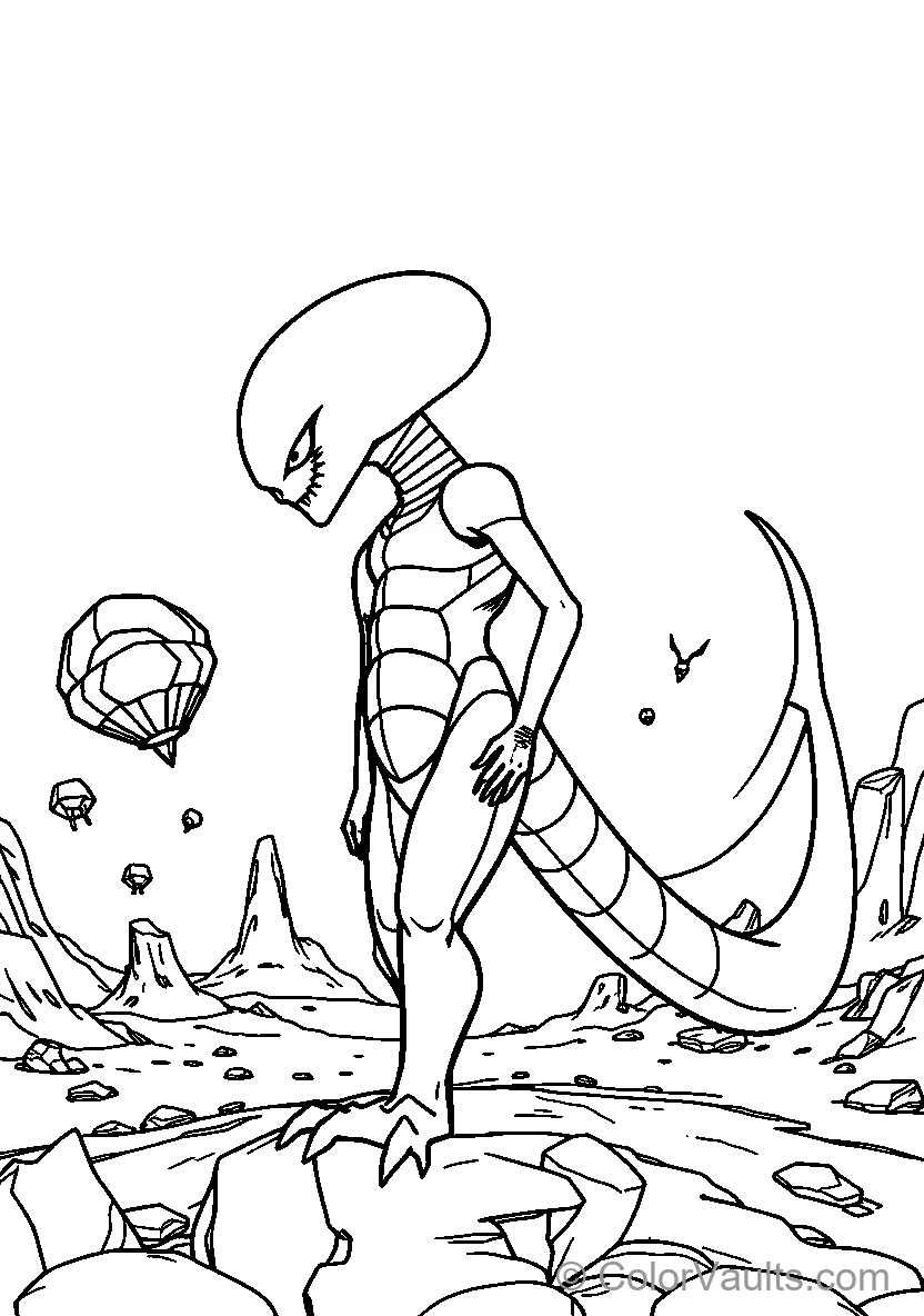 Alien Creature In Rocky Landscape