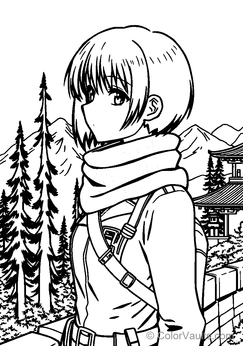 Anime Female Character In The Mountains