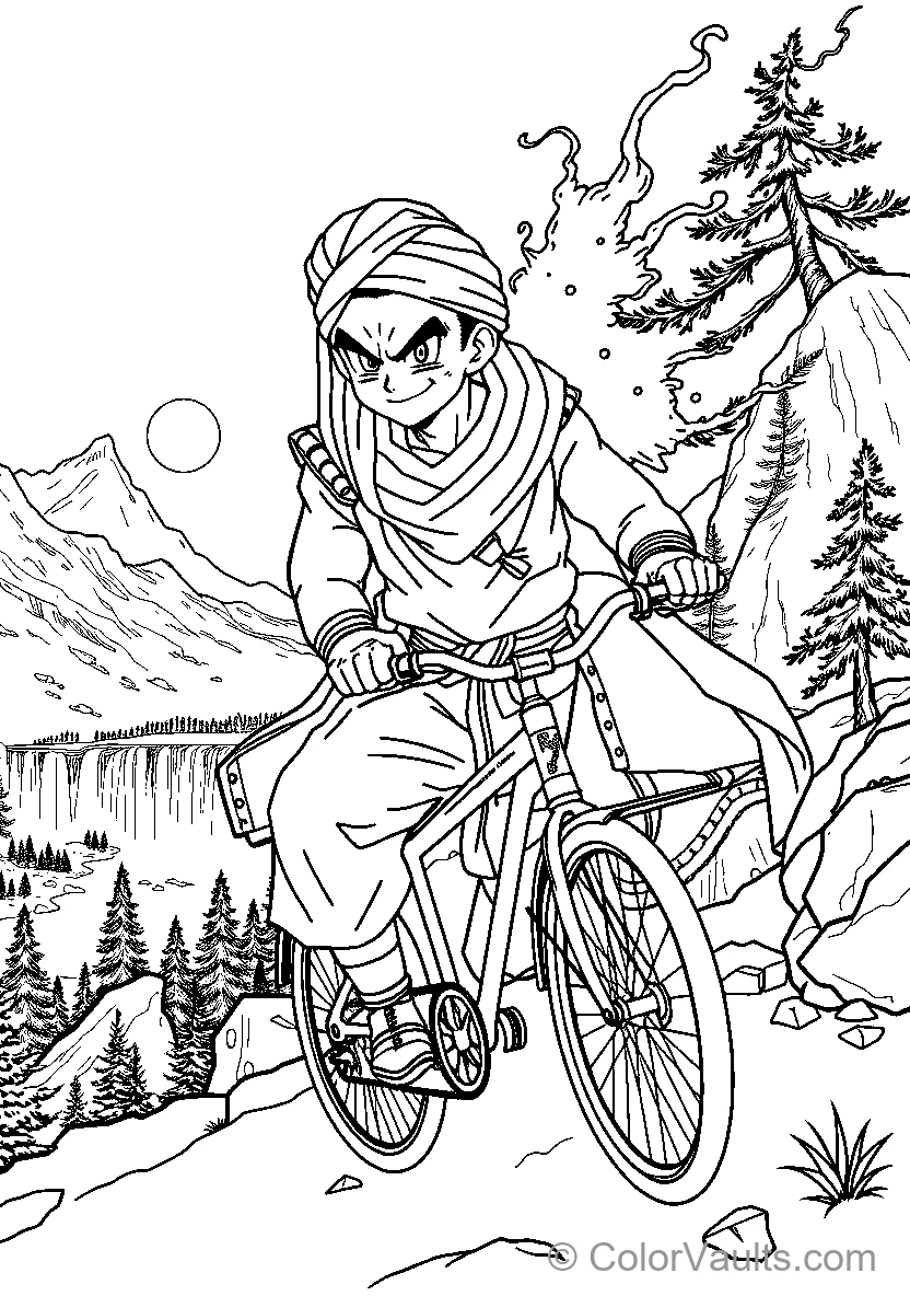 Bicycle Riding Adventurer On Rocky Terrain