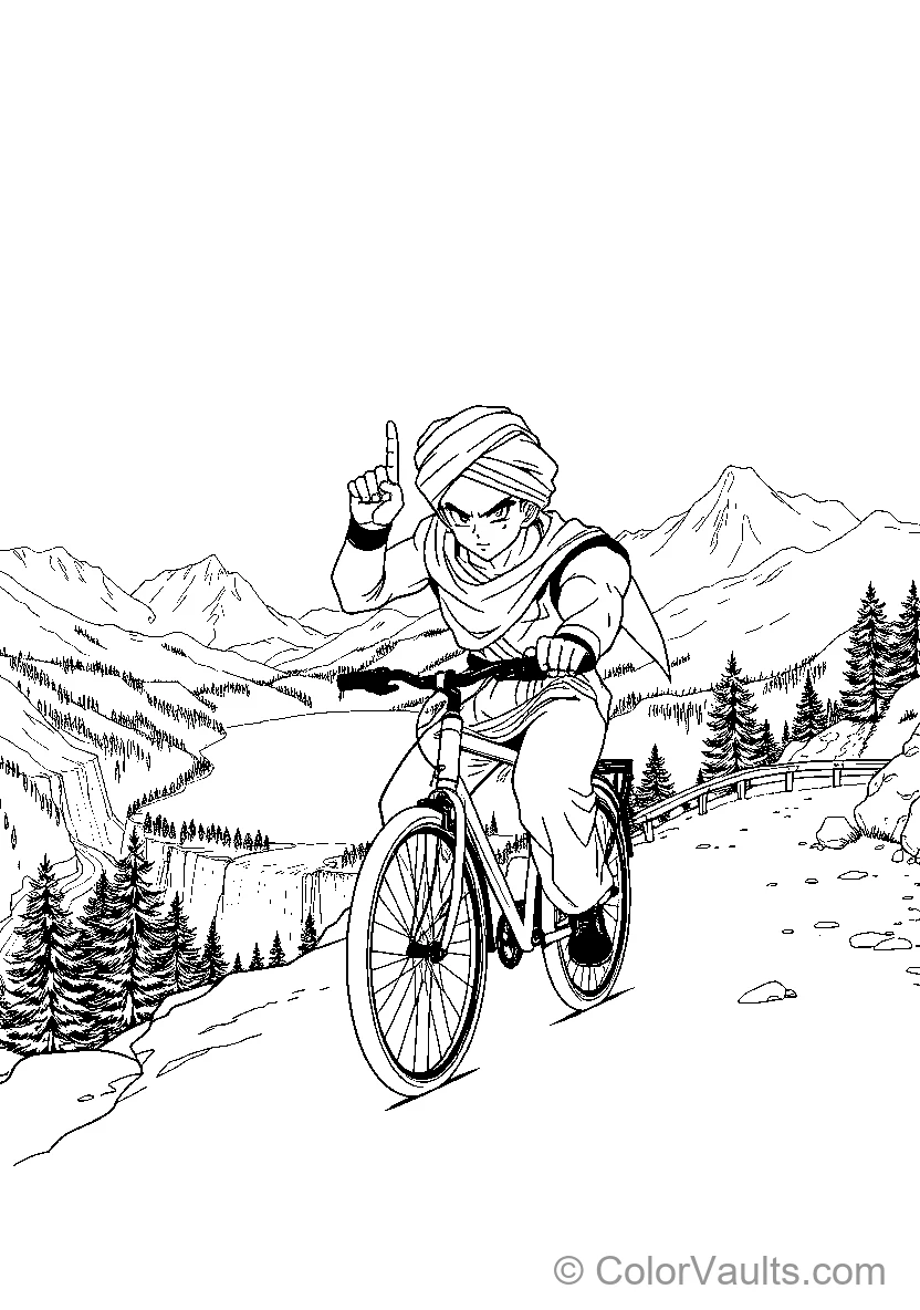 Bicycle Racer In The Mountains