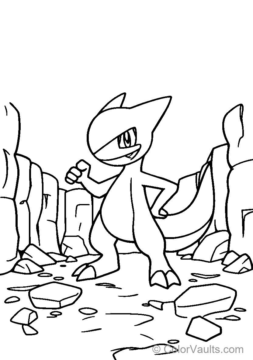 Chomper The Pokémon In Rocky Terrain