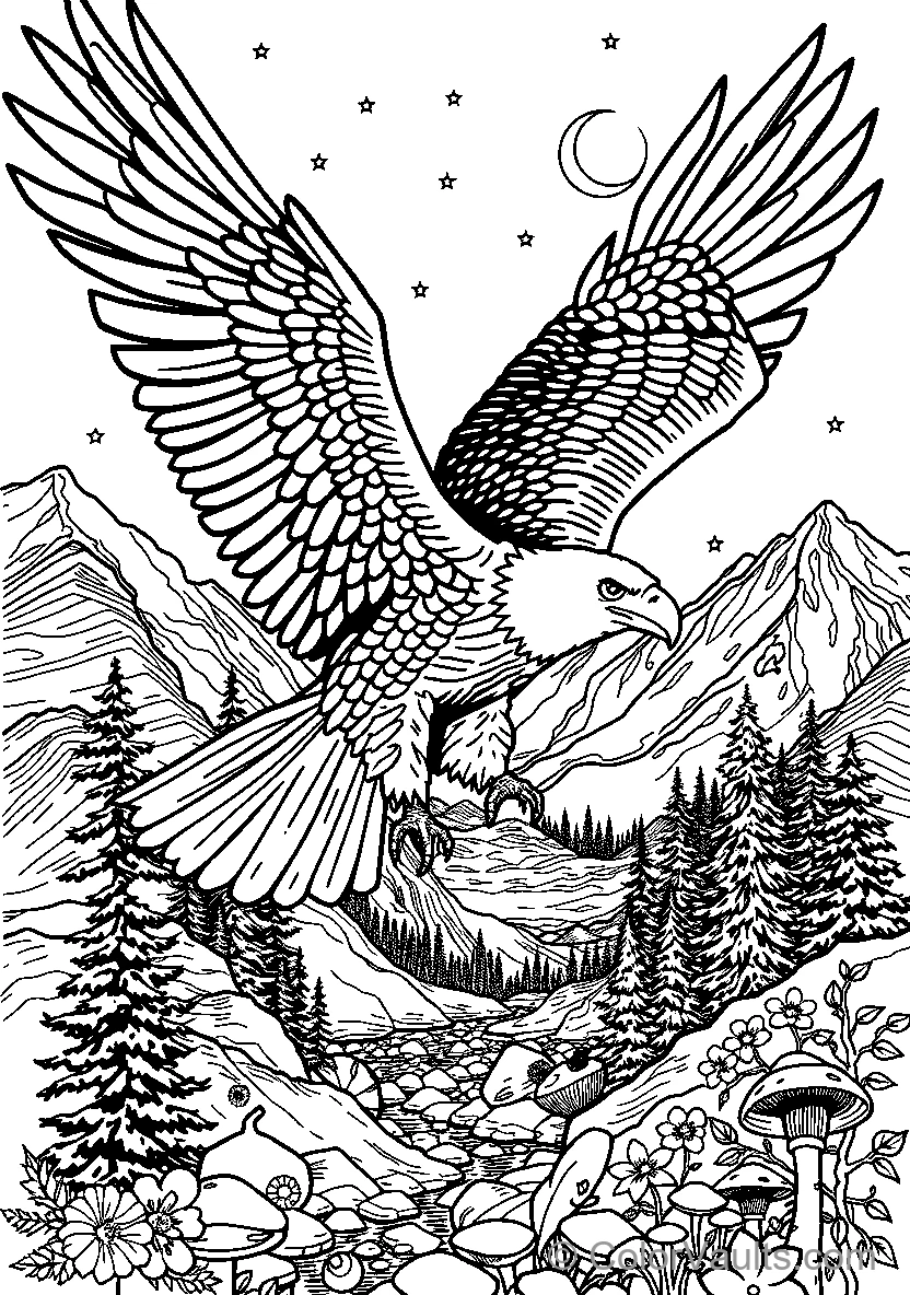 Eagle Over Mountains