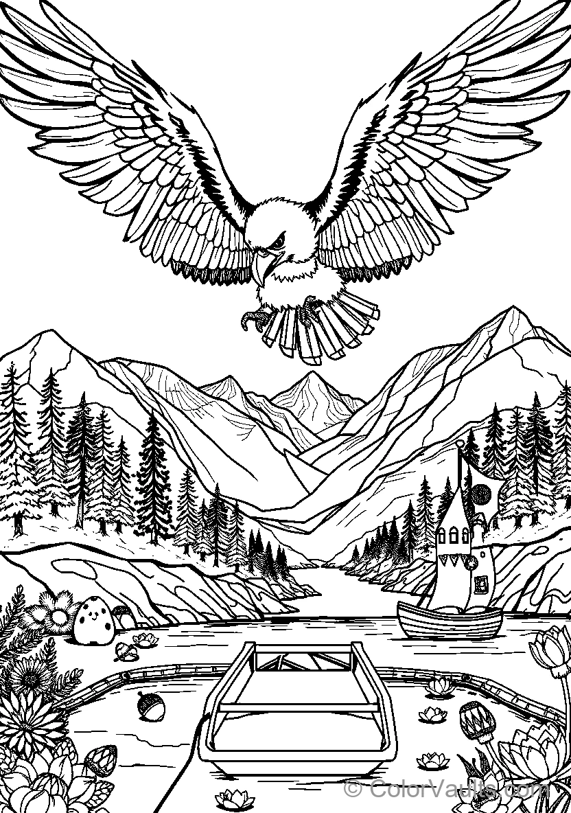 Eagle Over Mountains (Scene 3)