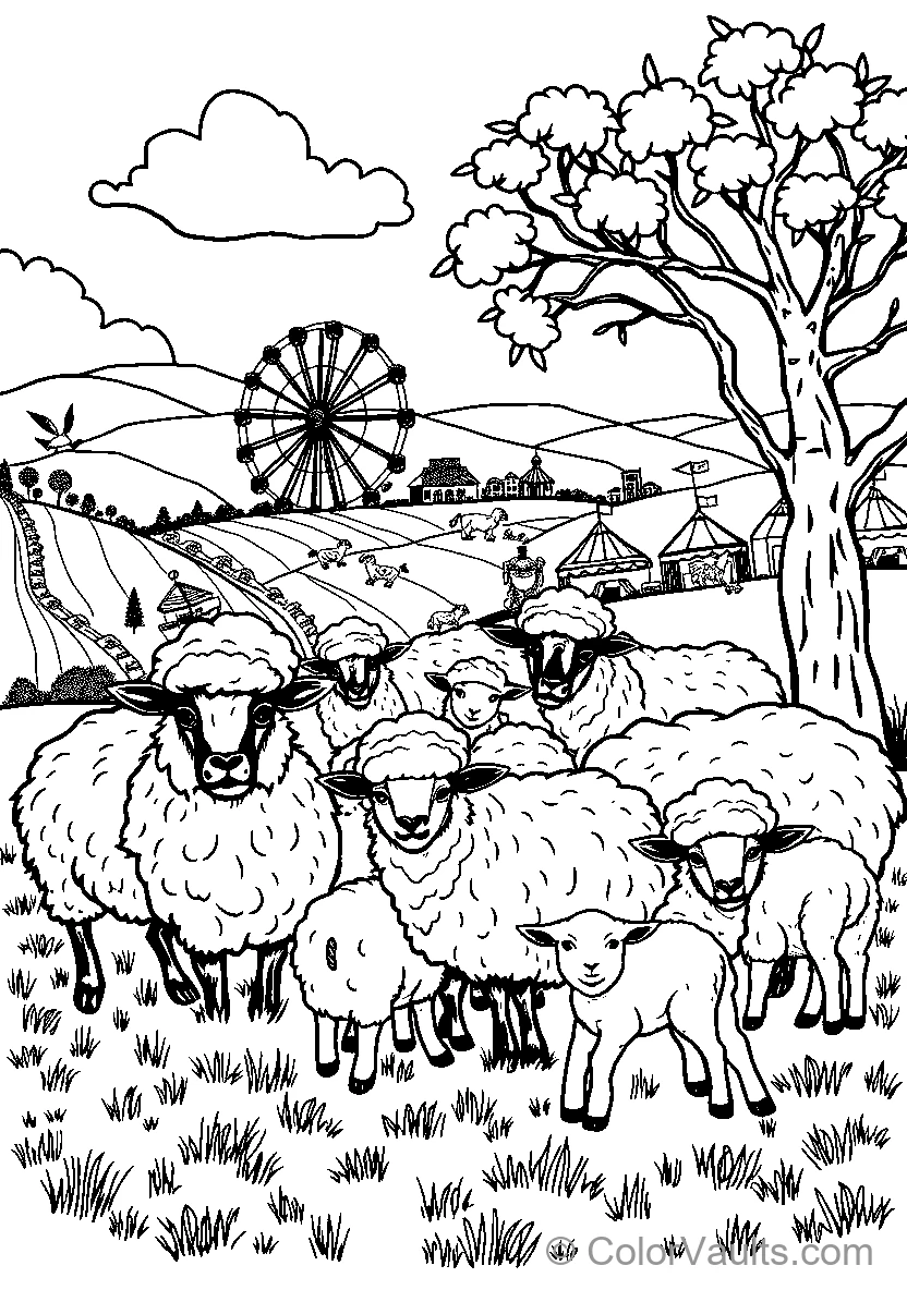 Flock Of Sheep In A Rural Landscape