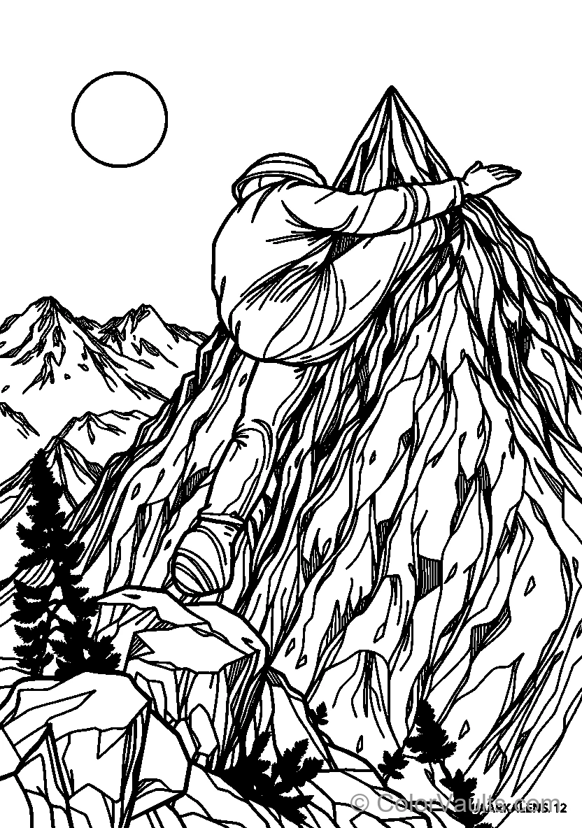 Flowing Hair Figure Rests On Rocky Terrain