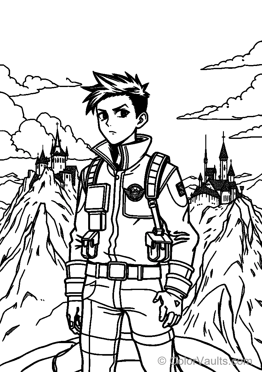 Futuristic Outfitted Character In Rocky Terrain