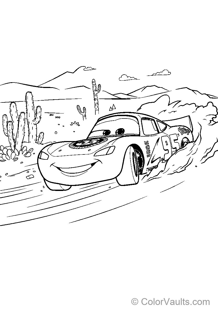Lightning Mcqueen Racing In Arizona Desert
