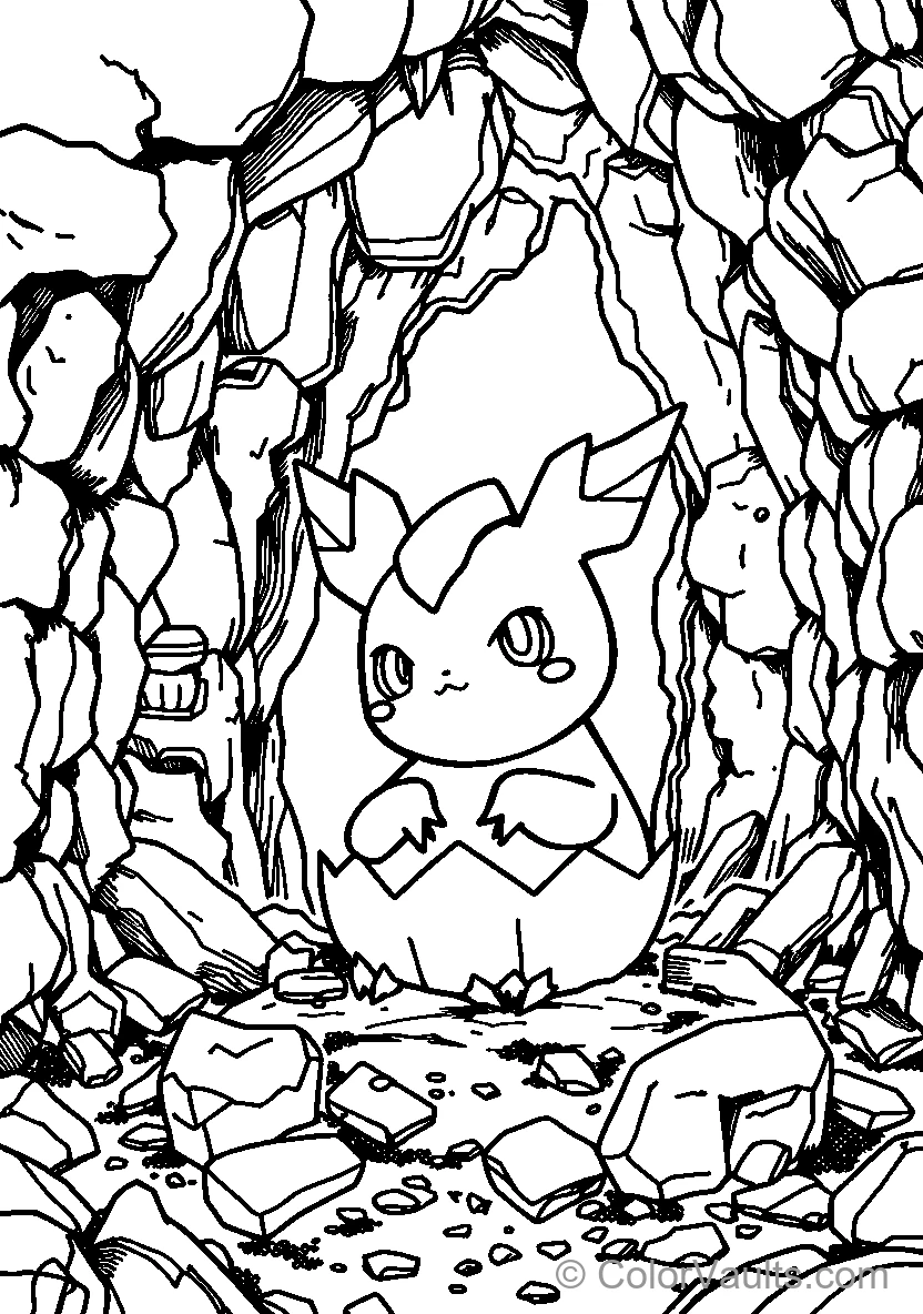 Pikachu Emerging From Rocky Terrain