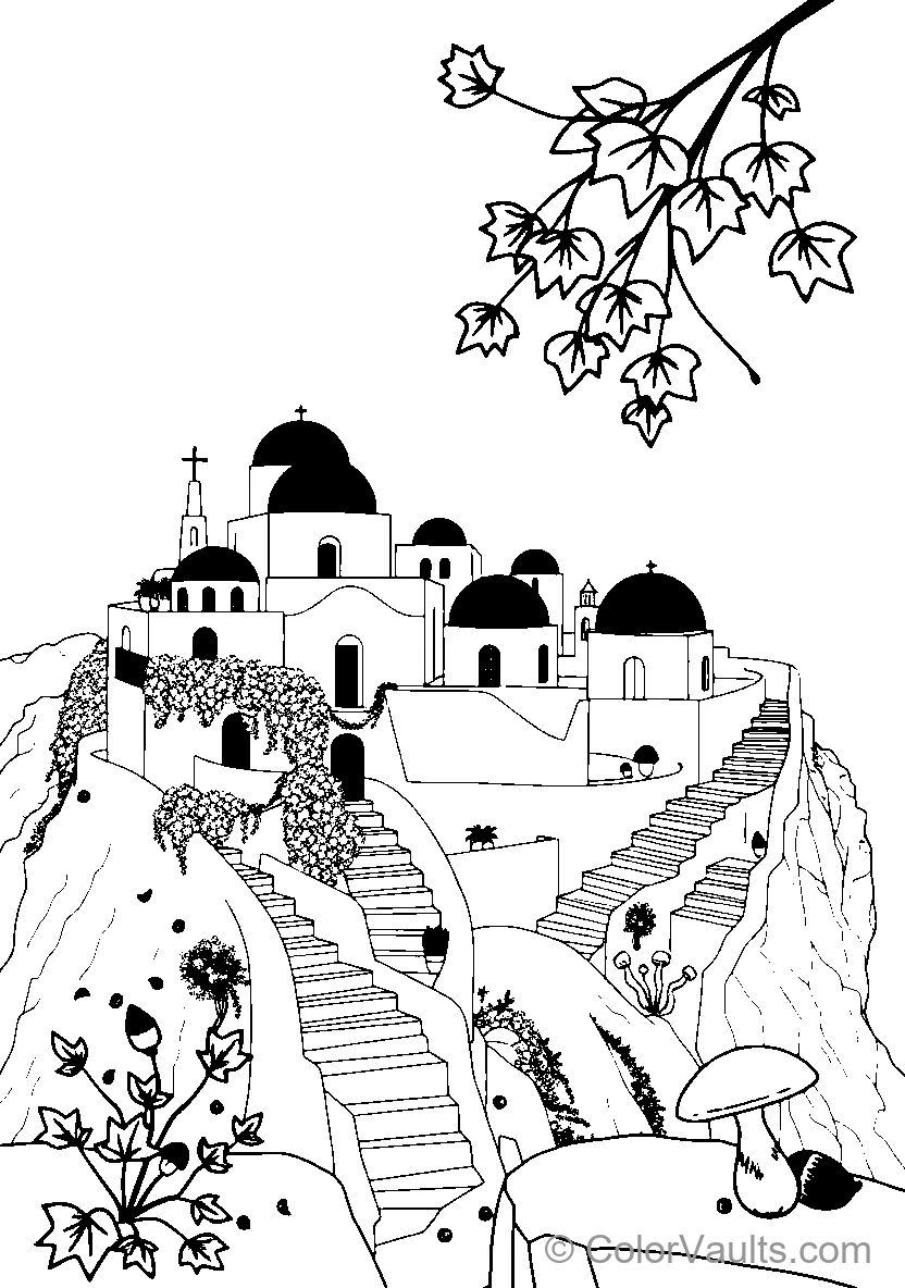 Rocky Village With Domes