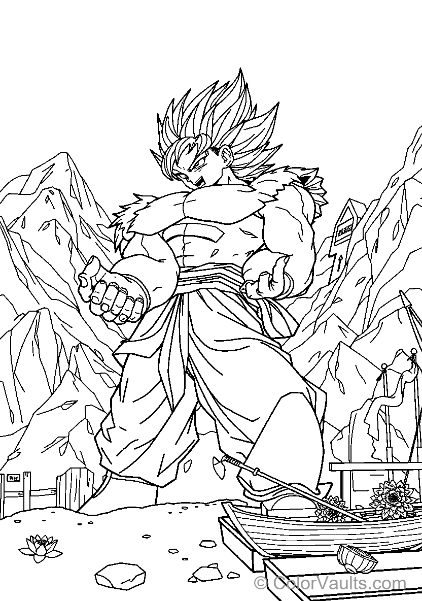 Spiky Haired Warrior dans le Mountains