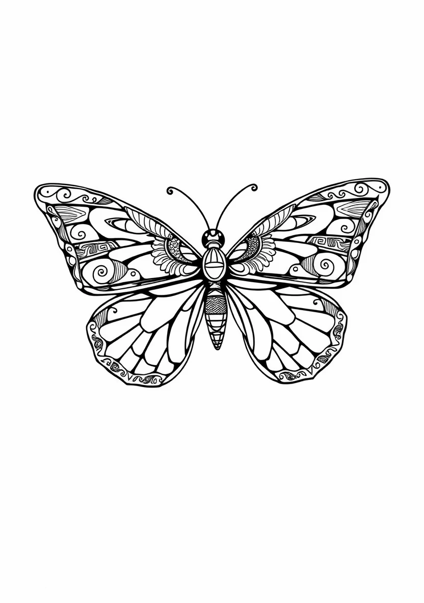 Zentangle Patterns & Mindful Art coloring page 1