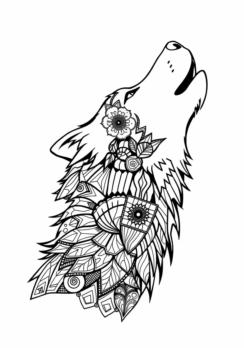 A Zentangle Silhouette of a H