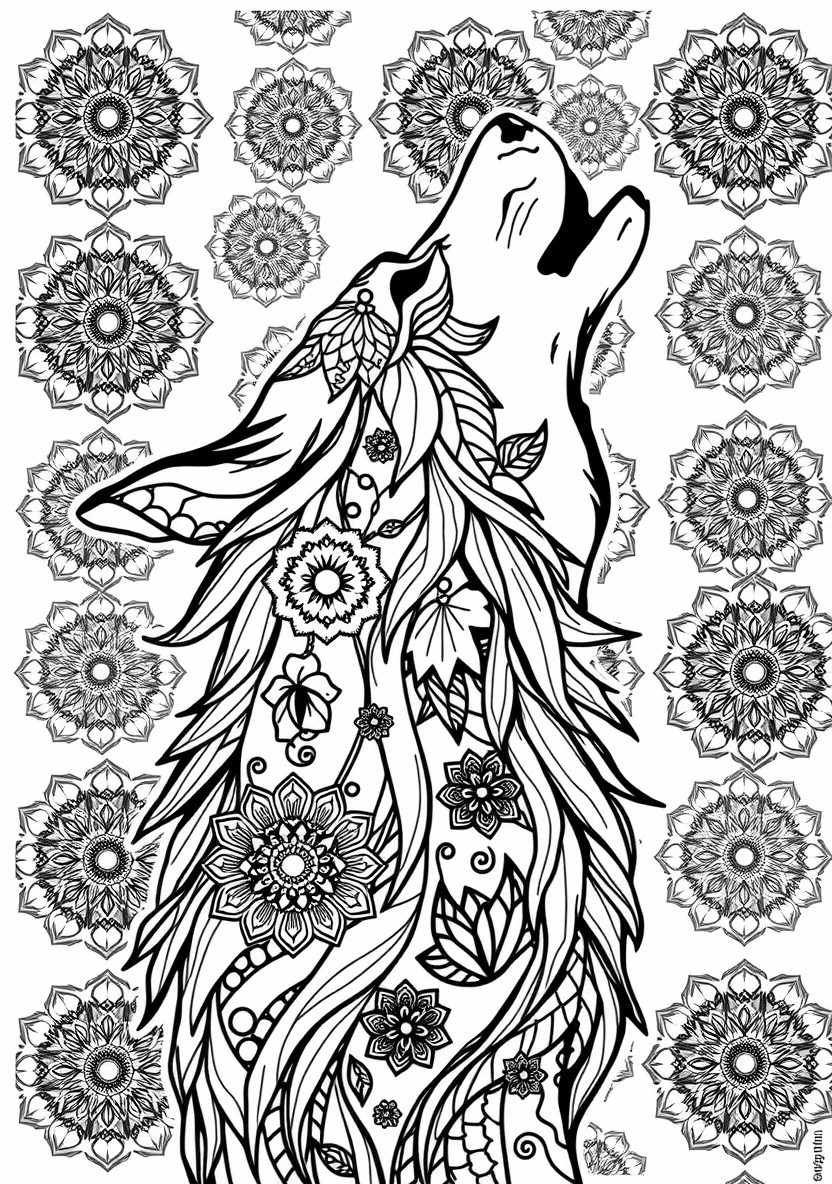 A Zentangle Silhouette of a H