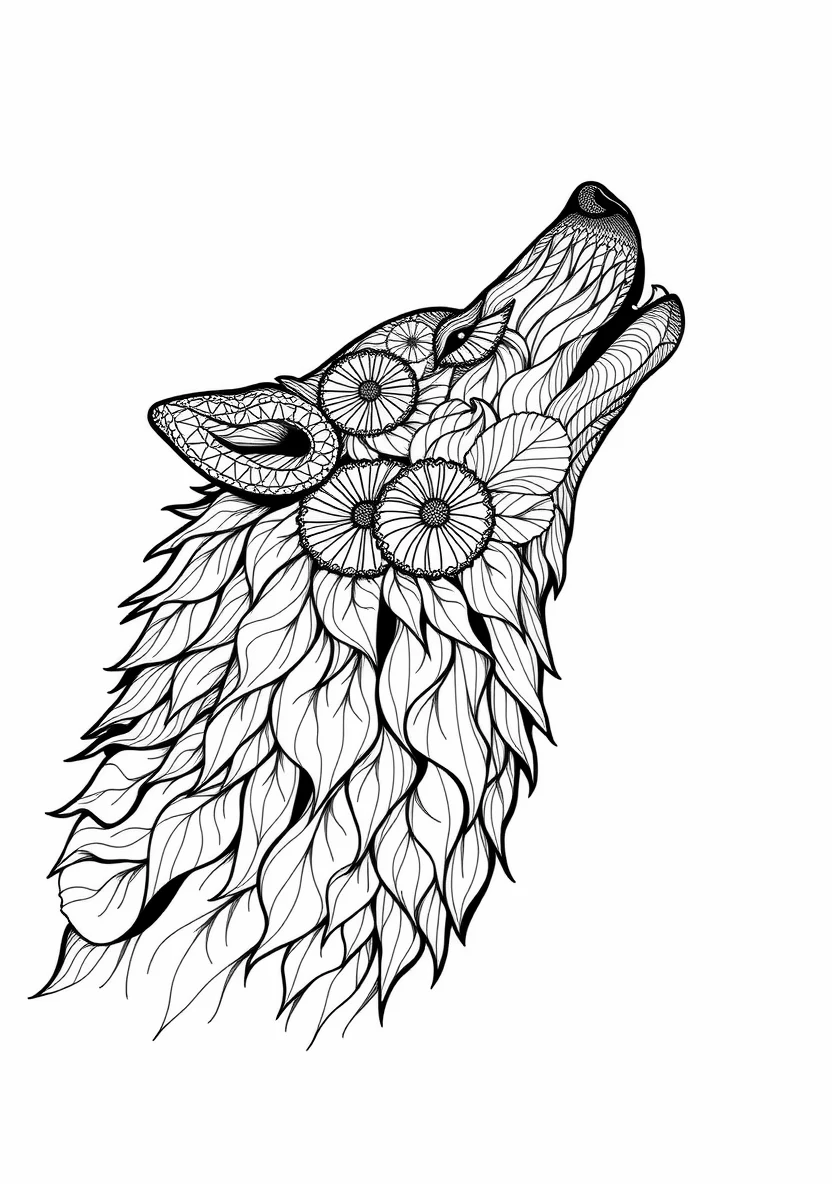 A Zentangle Silhouette of a H