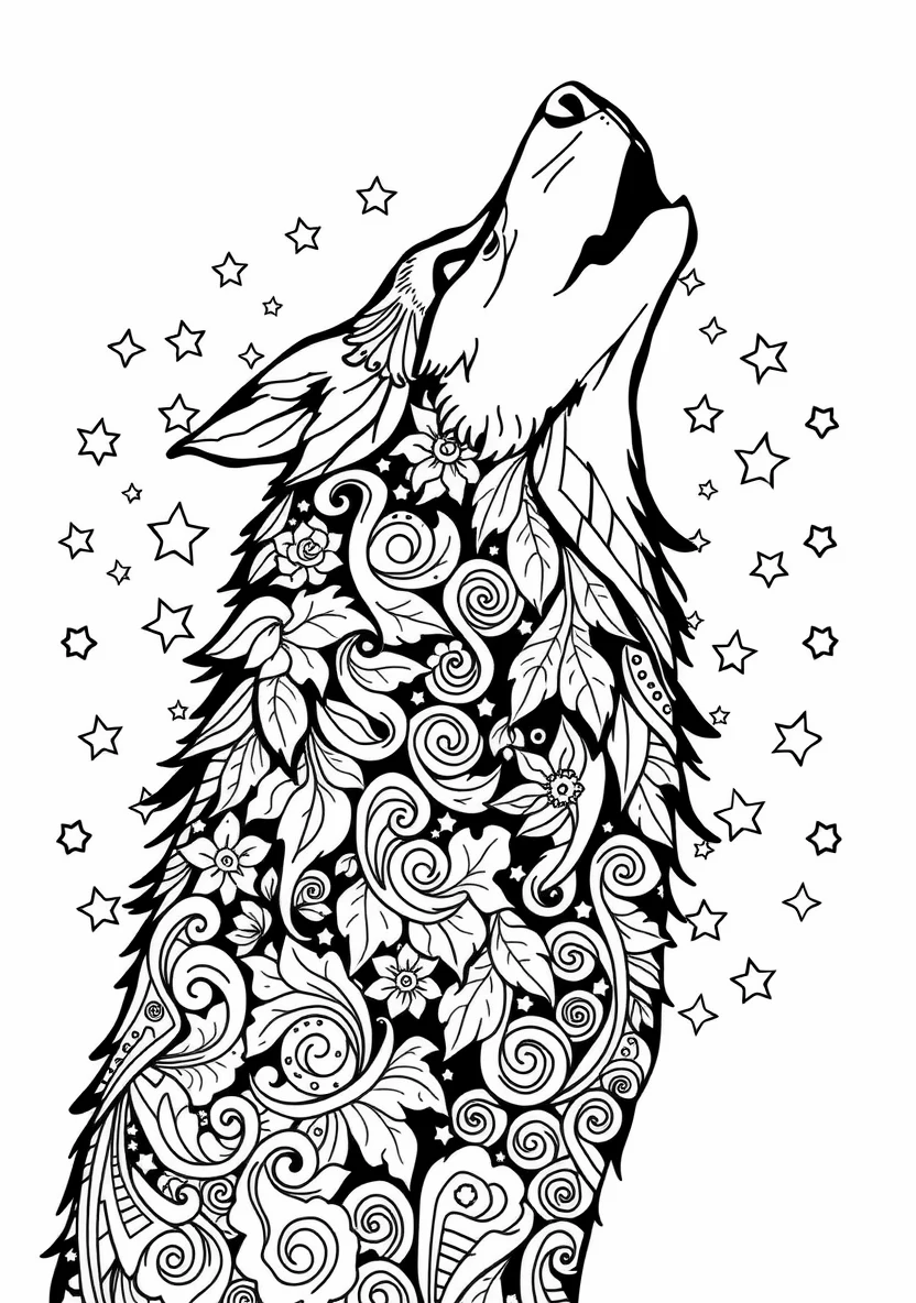 A Zentangle Silhouette of a H