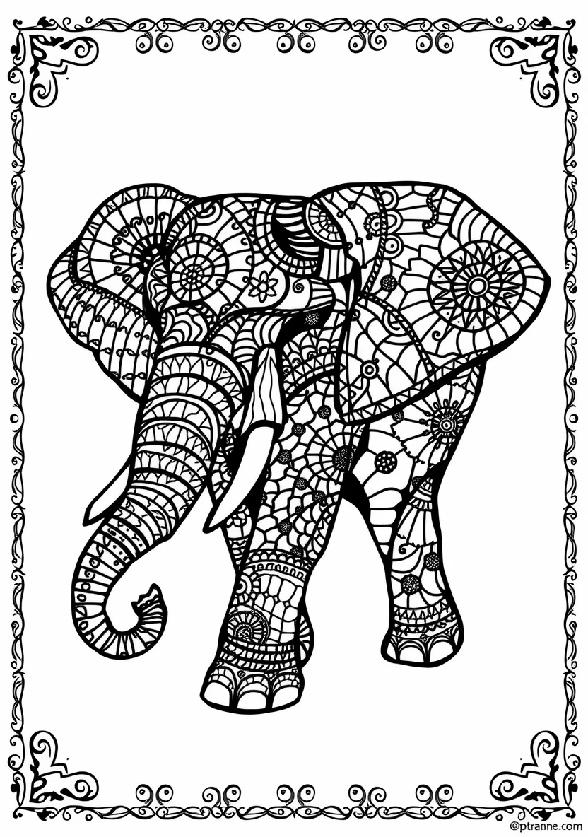A Zentangle Silhouette of a L