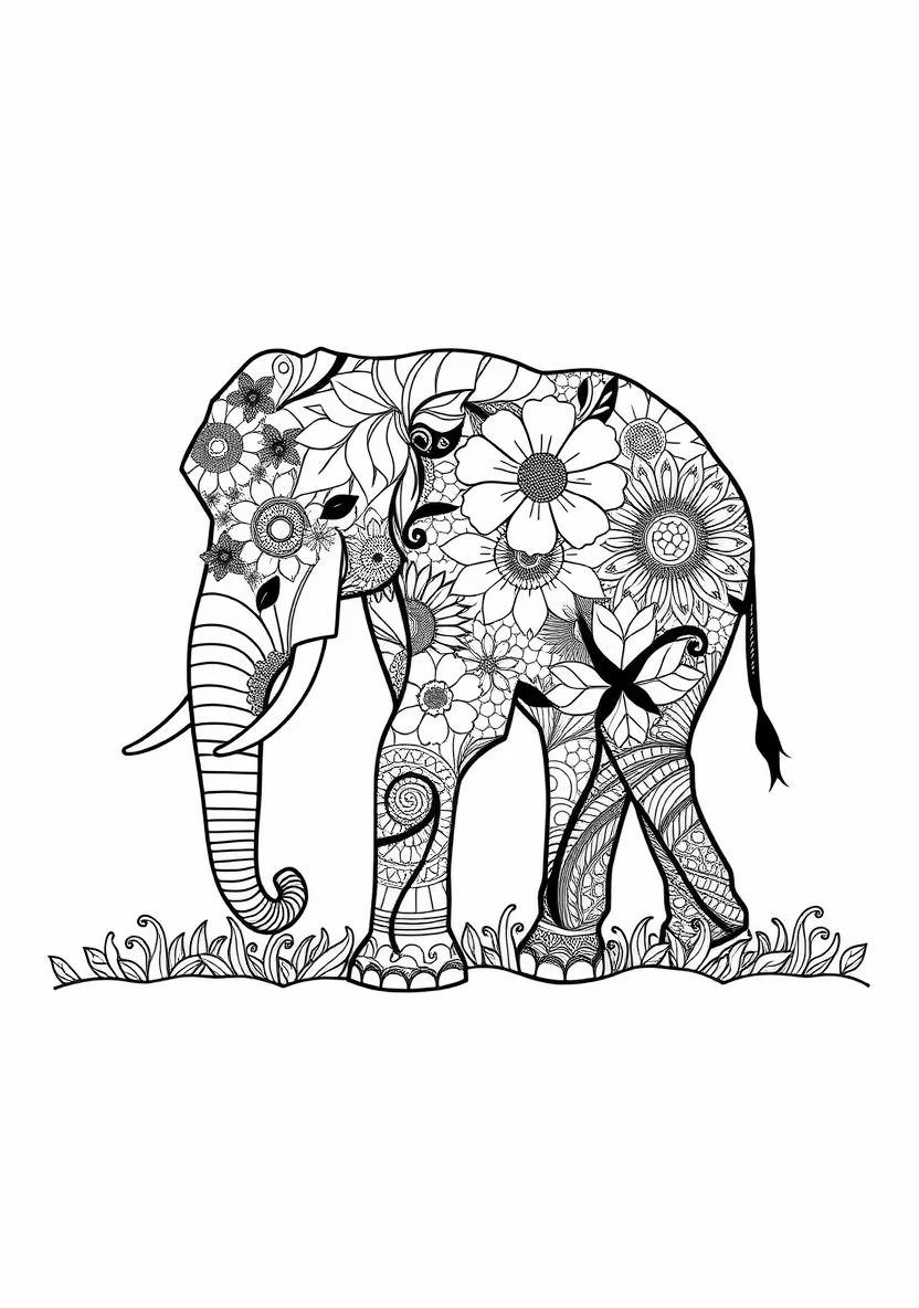 A Zentangle Silhouette of a L