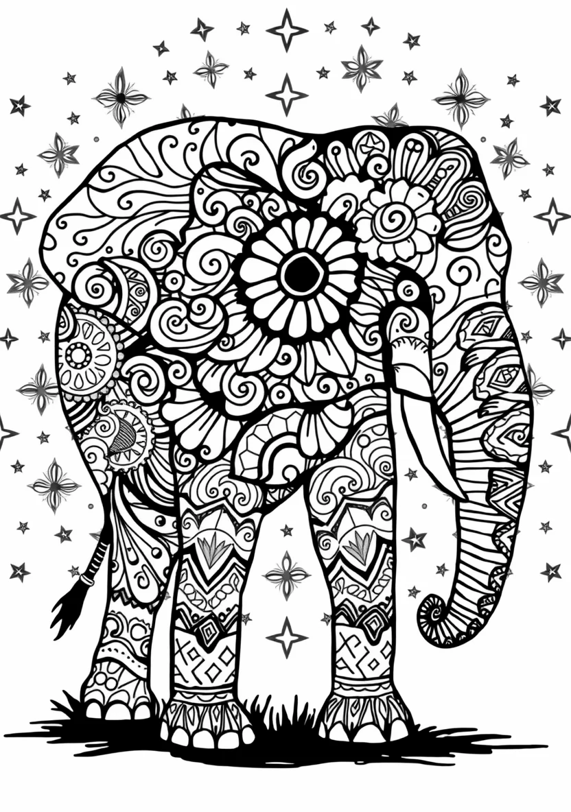 A Zentangle Silhouette of a L