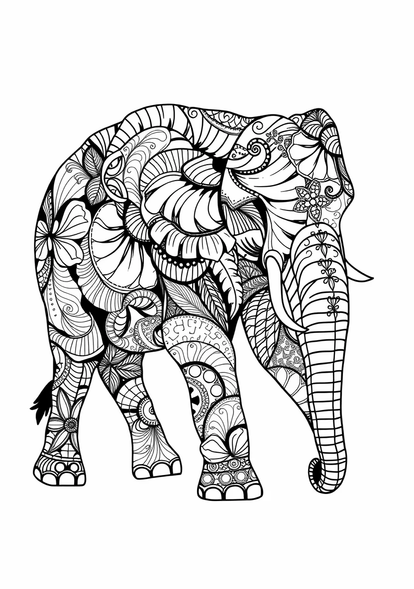 A Zentangle Silhouette of a L