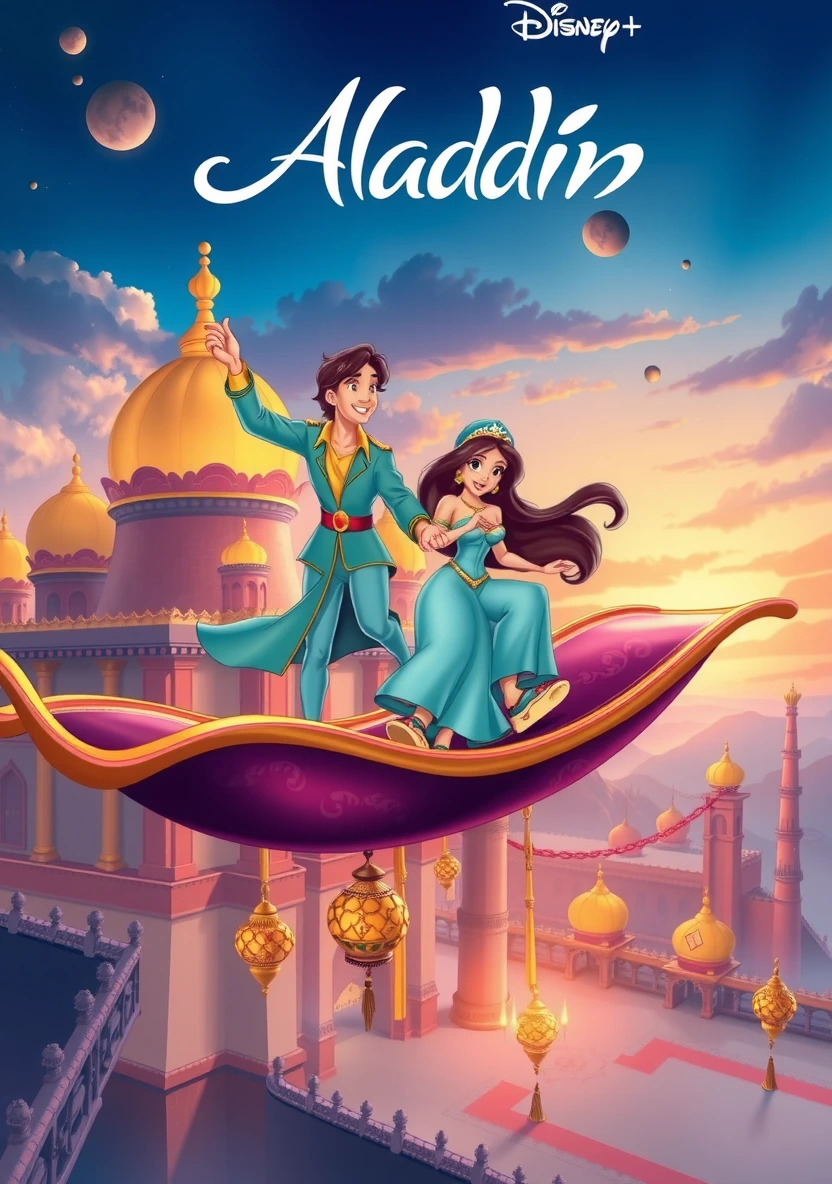 Aladdin & Jasmine coloring page 1