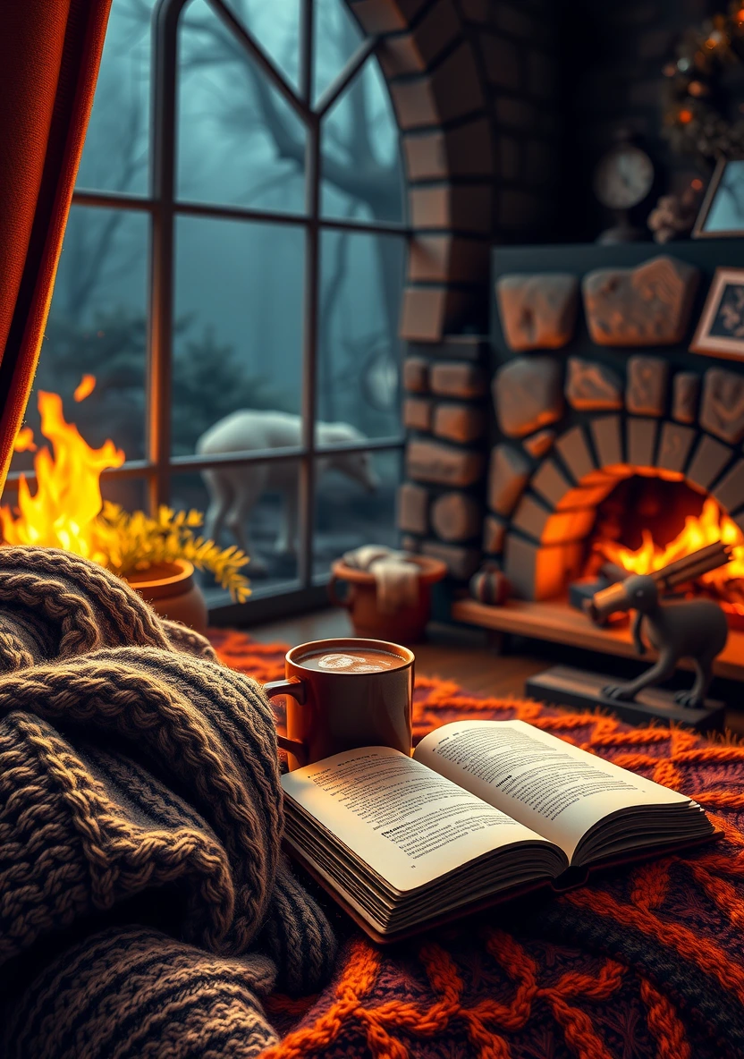 Cozy Life & Hygge coloring page 1