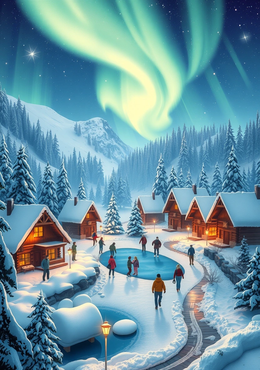 Cozy Winter Wonderland coloring page 1