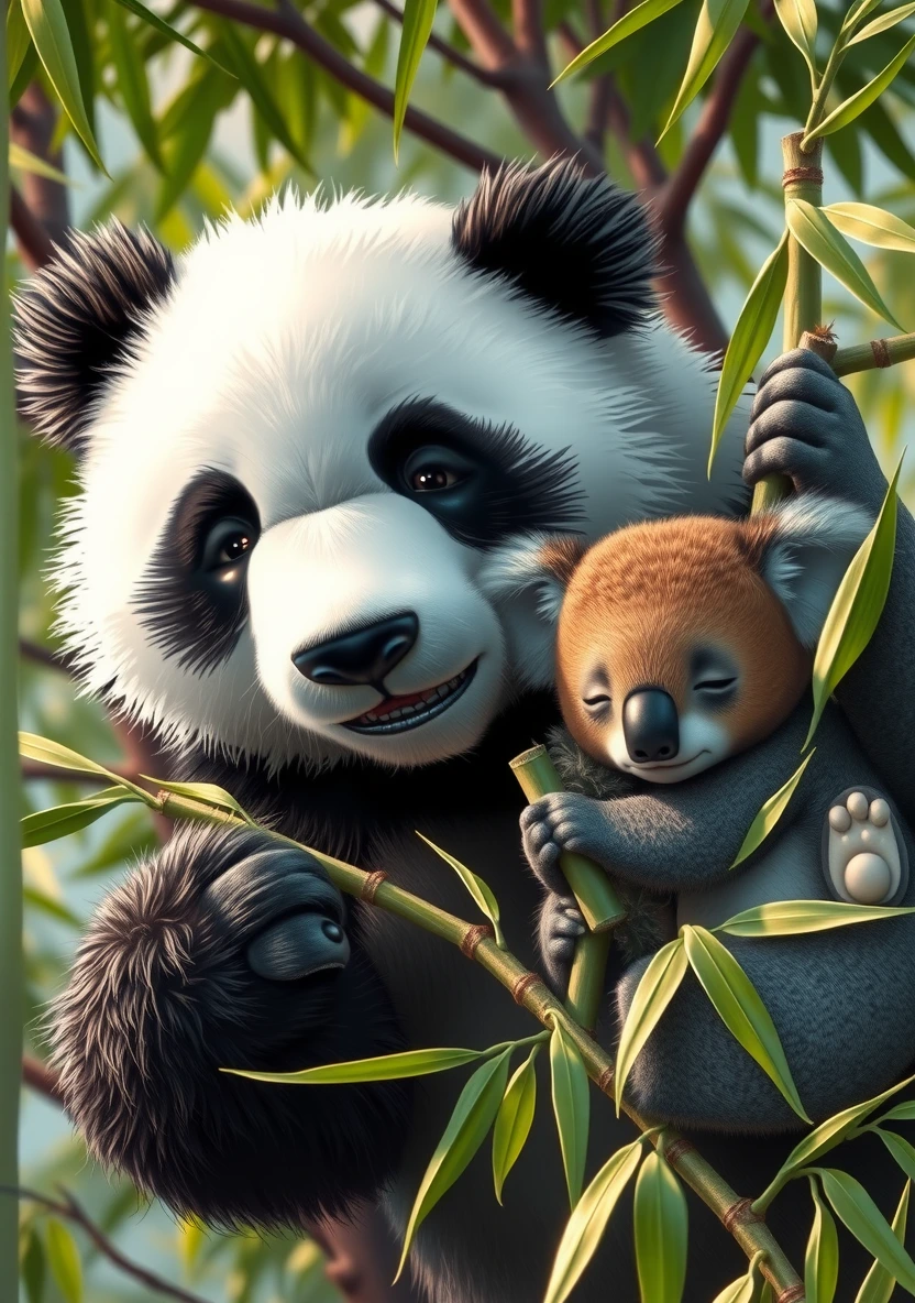 Cute Pandas & Koalas coloring page 1