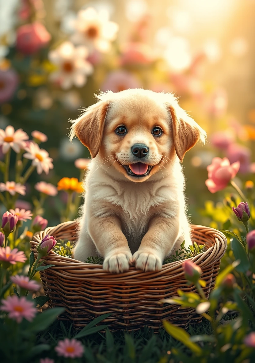 Cute Puppies & Dogs coloring page 1