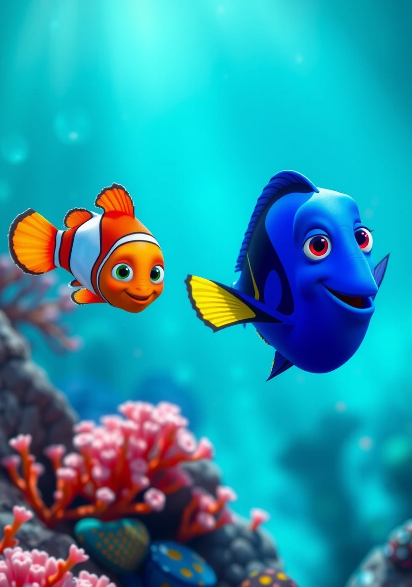 Finding Nemo & Dory coloring page 1