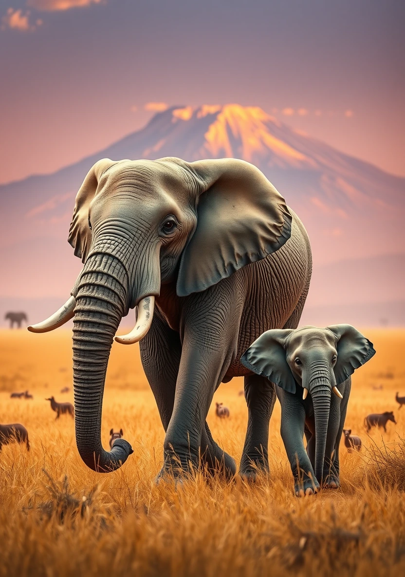 Safari - Elephants & Giants coloring page 1