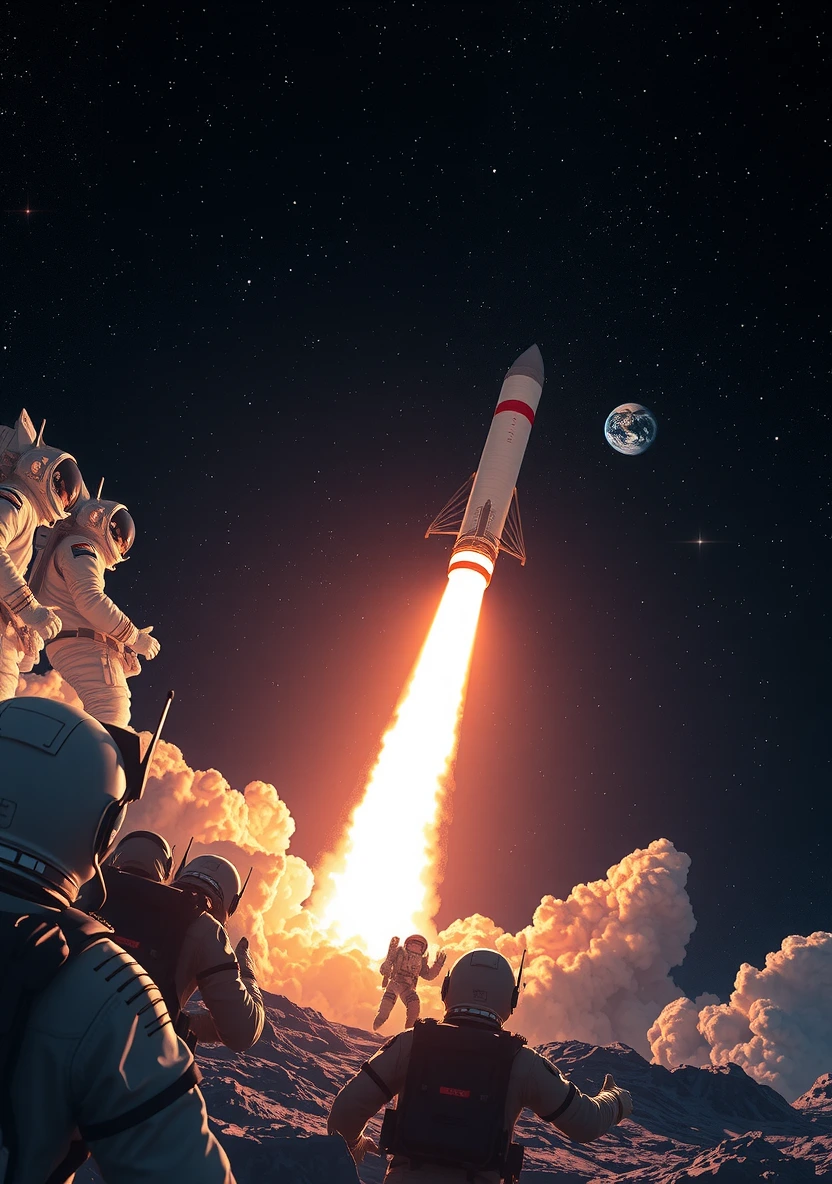 Space, Rockets & Astronauts coloring page 1