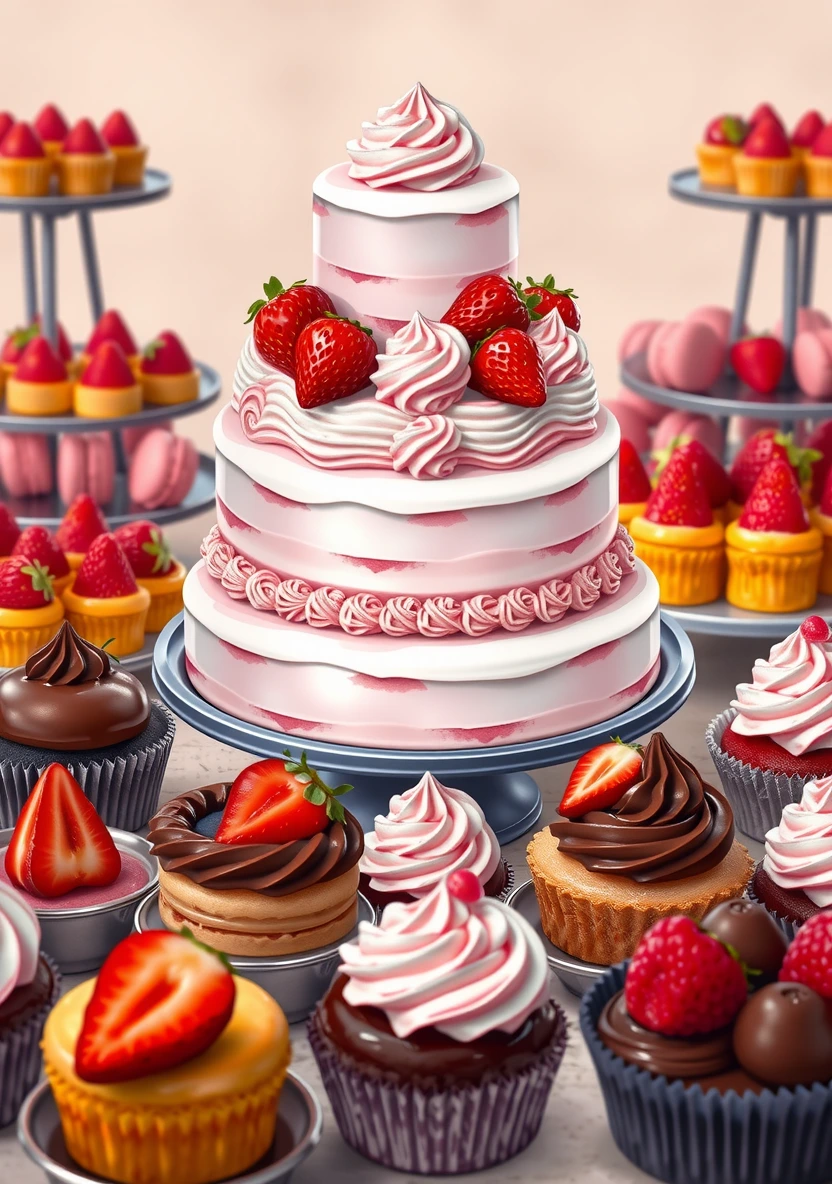 Sweet Treats & Bakery Desserts coloring page 1