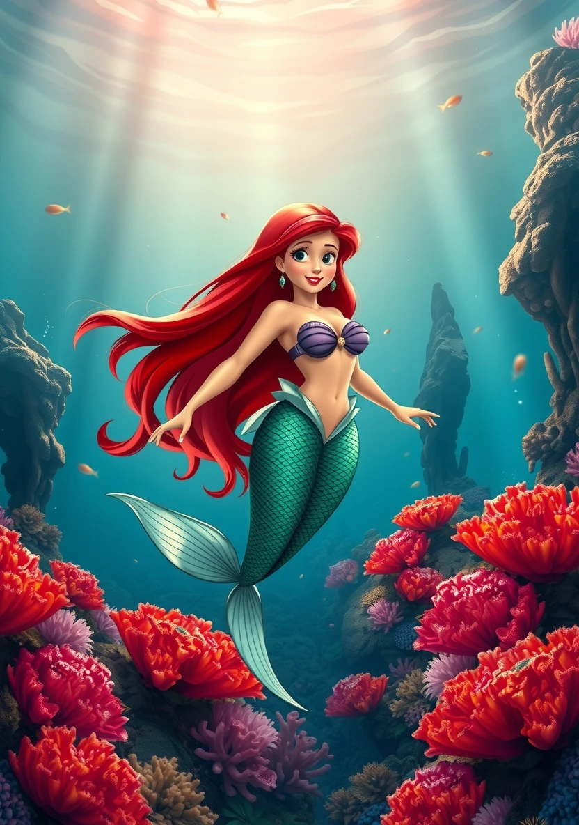 The Little Mermaid (Ariel) coloring page 1