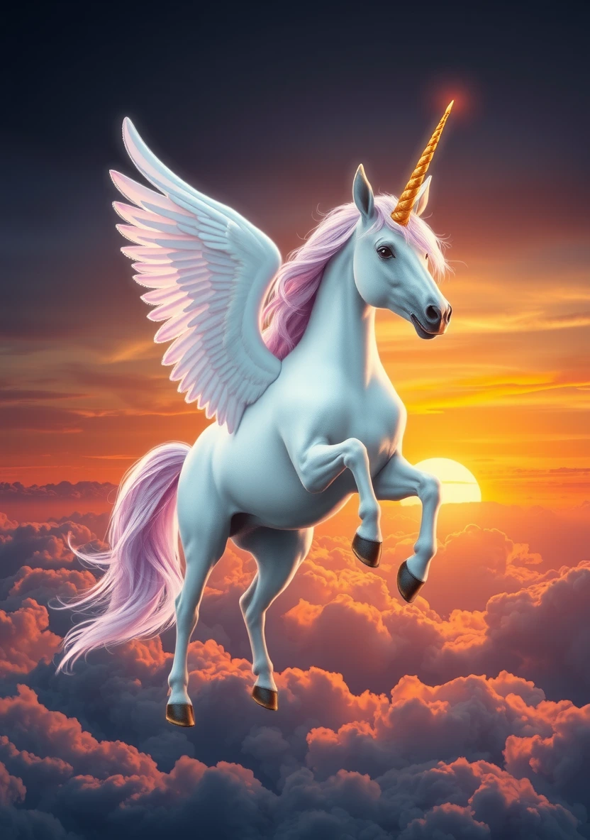 Unicorns & Pegasus coloring page 1